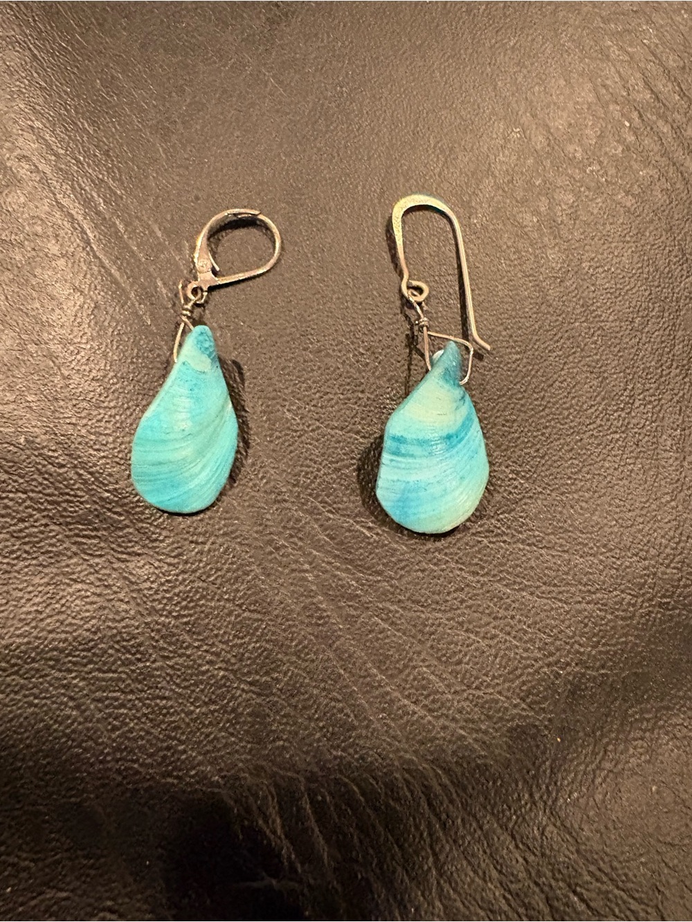 Turquoise Teardrop Shell Earrings by